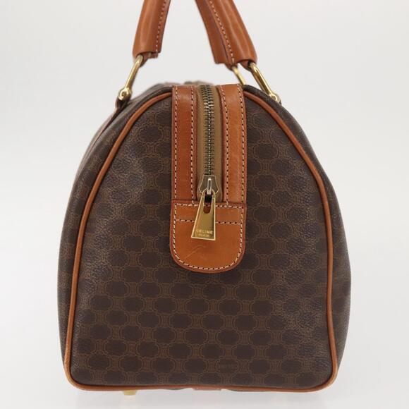 CELINE Macadam Canvas Boston Bag Pvc Brown Gold - Picture 5 of 12